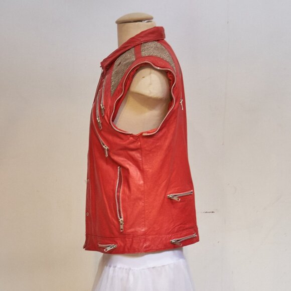 1980’s J.Park Collection Red Leather Zipper Jacket Michael Jackson BEAT IT - Picture 14 of 16